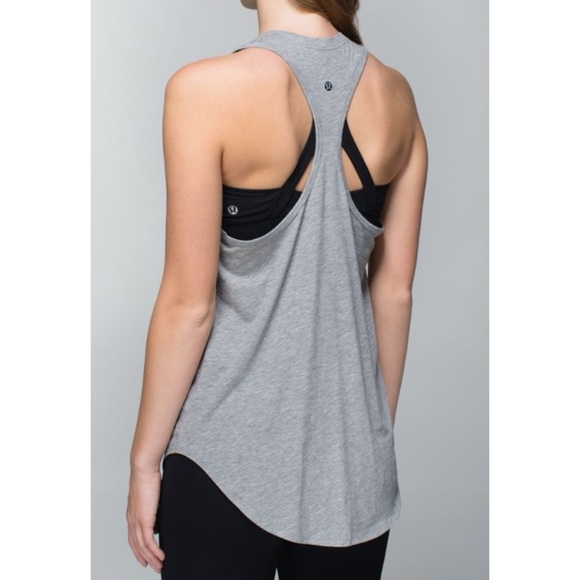 Lululemon Yogi Racer Back Tank Top Grey - Picture 2 of 9